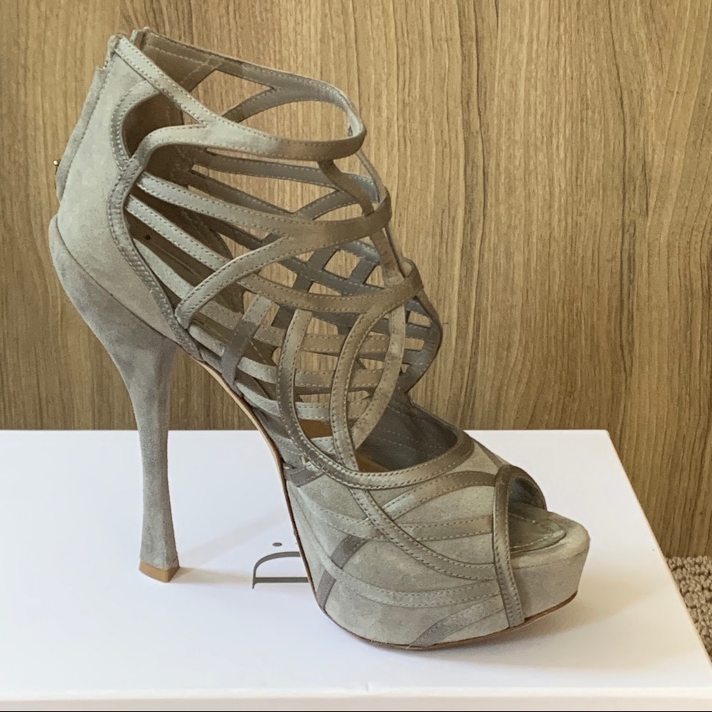 Dior Circles Sandale Heel in Gray